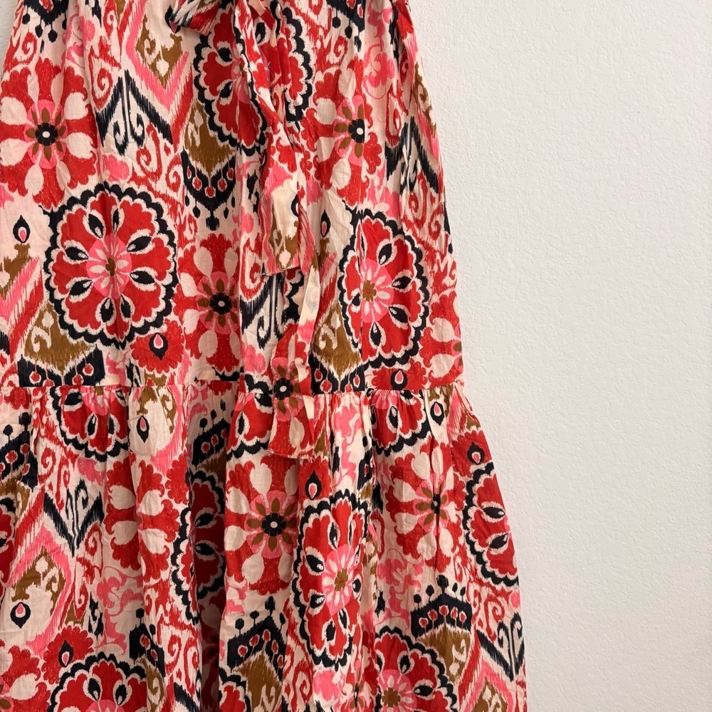 Zara Ikat Print Button-Down Belted Midi Dress- Size M - Picture 5 of 11
